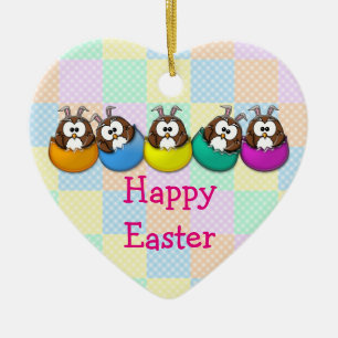 Adorno De Cerámica Oveja de Pascua - arcoiris