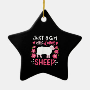 Adorno De Cerámica Oveja rosa   Sólo Un Chica que ama el regalo de ov