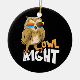 Adorno De Cerámica Owl Right