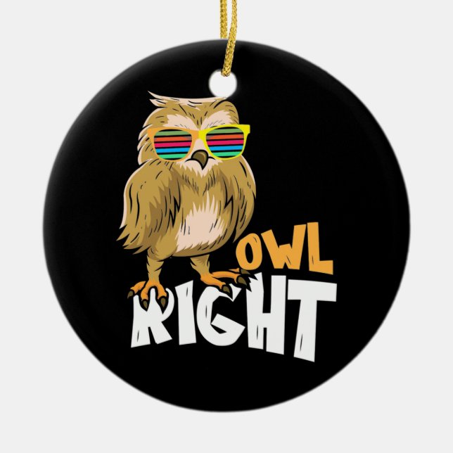 Adorno De Cerámica Owl Right (Frente)