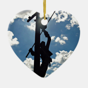 Adorno De Cerámica Oxidado el instalador de líneas