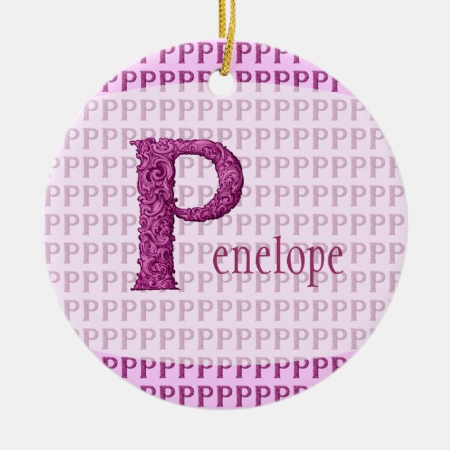 Adorno De Cerámica P - El Alfabeto Falck (Rosa) (Frente)