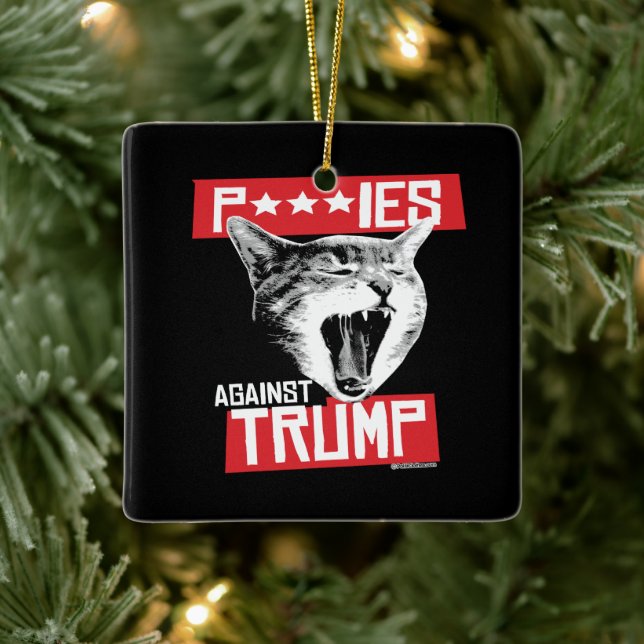 ADORNO DE CERÁMICA P***S CONTRA TRUMP (Árbol)