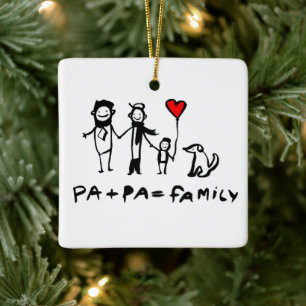 Adorno De Cerámica Pa + Pa = Familia