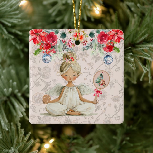 Adorno De Cerámica Padel Christmas Ornament – A Holiday Padel Angel (Árbol)