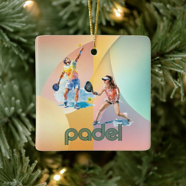 Adorno De Cerámica Padel Holiday Ornament – Vibrant Padel Style (Árbol)