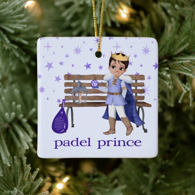Adorno De Cerámica PADEL ORNAMENT – CHARMING PADEL PRINCE in BLUE (Árbol)