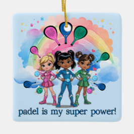 ADORNO DE CERÁMICA PADEL ORNAMENT – PADEL GIRLS SUPERHEROES BLUE