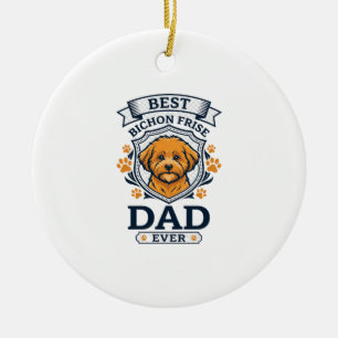 Adorno De Cerámica Padre Bichon Frise Siempre Huellas de Patas de Per