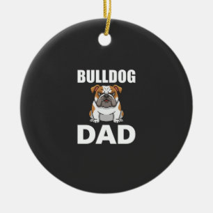 Adorno De Cerámica Padre Bulldog Dibujo Amante de los Perros