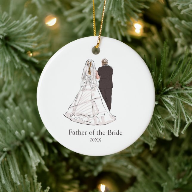 Adorno De Cerámica Padre De La Novia Sencillos Navidades Personalizad (Árbol)