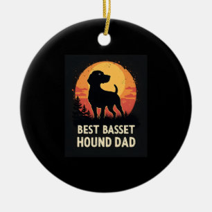 Adorno De Cerámica Padre del Mejor Perro - Camiseta del Vintage Basse