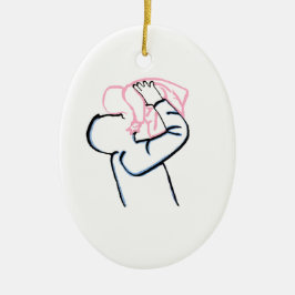 Adorno De Cerámica Padre e hija.