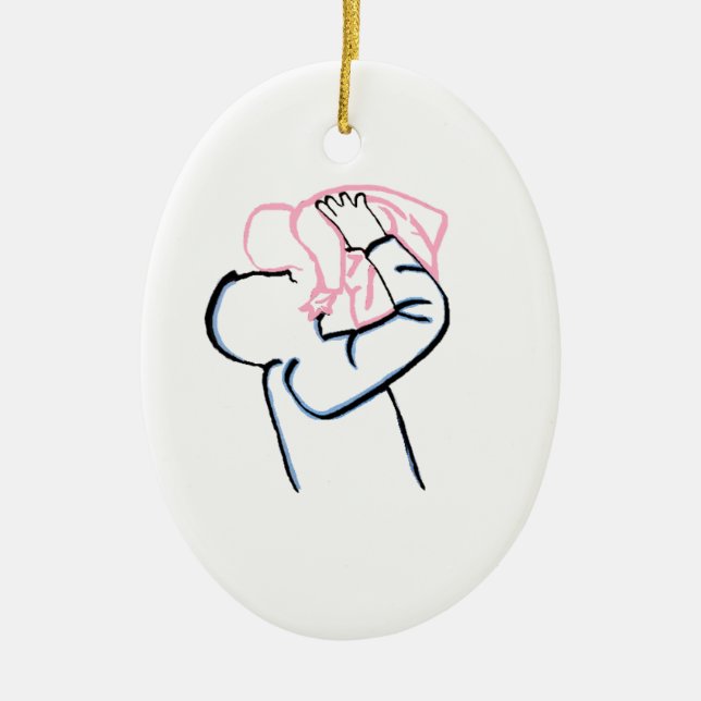 Adorno De Cerámica Padre e hija. (Frente)