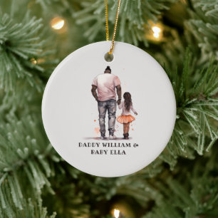 Adorno De Cerámica Padre e hija negros personalizados (4)