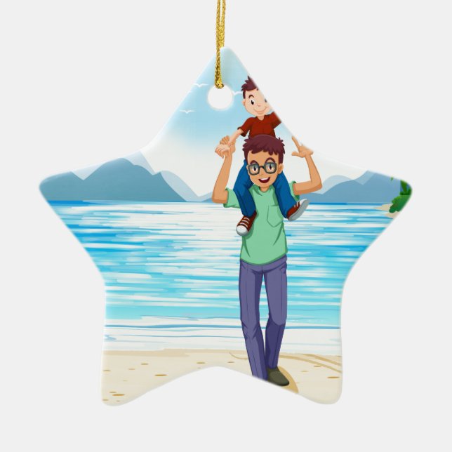 Adorno De Cerámica Padre e hijo (Frente)