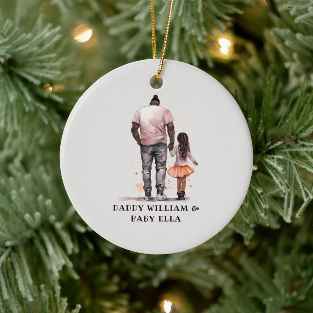 Adorno De Cerámica Padre negro y bonos de la hija (5) (Árbol)