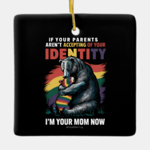 Adorno De Cerámica Padres Aceptando Soy Tu Mamá Ahora Abrazo de Oso L