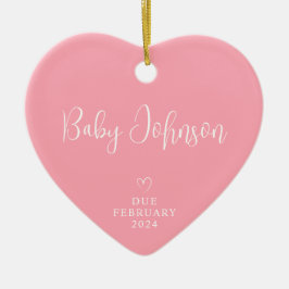 Adorno De Cerámica Padres Esperando Foto Bebé Niña Previsto 2024