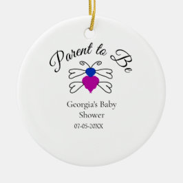 Adorno De Cerámica Padres que son azul, rosa, ducha de bebé, miel abe