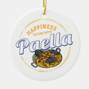 Adorno De Cerámica Paella Snack Vintage España Paella Pan Souvenir