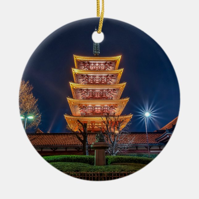 Adorno De Cerámica Pagoda en el templo de Asakusa, Tokio del (Frente)