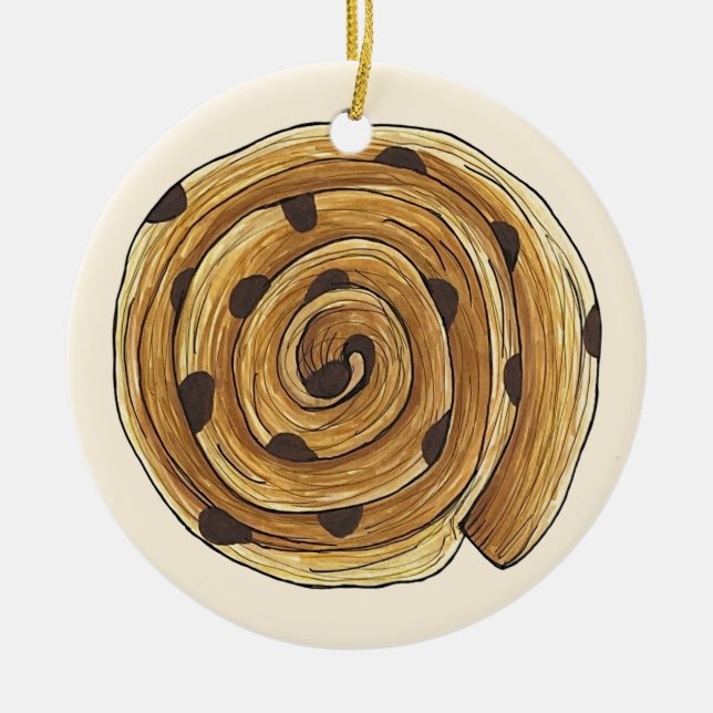 Adorno De Cerámica Pain Aux Raisins Panadería Francesa (Frente)