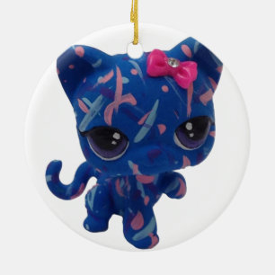 Adorno De Cerámica Paint Splatter Kitty Ornament