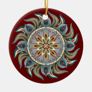Adorno De Cerámica Painterly Mandala