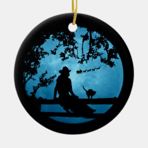 Adorno De Cerámica País Navidades occidentales Vaquera y Santa Fun