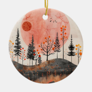 Adorno De Cerámica Paisaje abstracto de Boho (13)