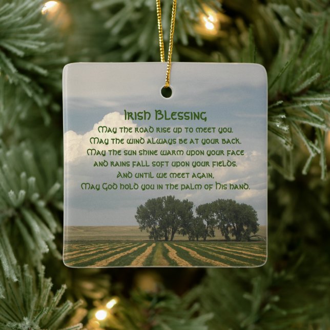 Adorno De Cerámica Paisaje agrícola irlandés de Bendición (Árbol)