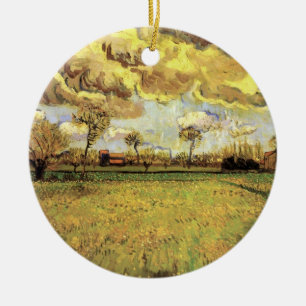 Adorno De Cerámica Paisaje bajo un cielo tormentoso de Vincent van Go