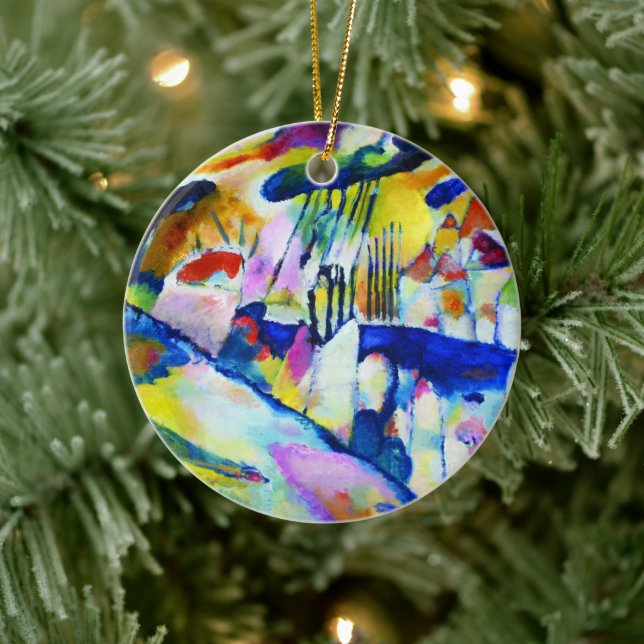 Adorno De Cerámica Paisaje con lluvia de Wassily Kandinsky (Árbol)