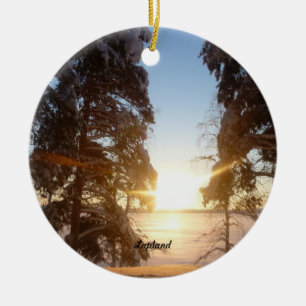 Adorno De Cerámica Paisaje de Laponia