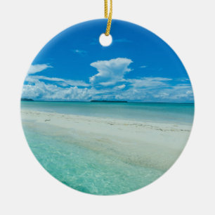 Adorno De Cerámica Paisaje marino tropical azul, Palaos