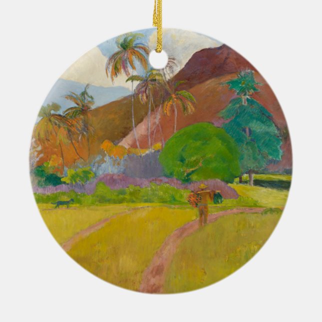 Adorno De Cerámica Paisaje tahitiano (por Paul Gaugin) (Atrás)