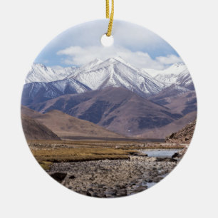 Adorno De Cerámica Paisaje típico de montaña tibetana
