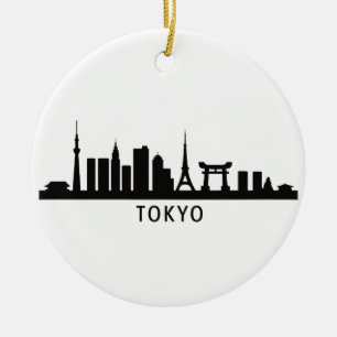Adorno De Cerámica Paisaje urbano de Japón Viaje   Silueta del horizo
