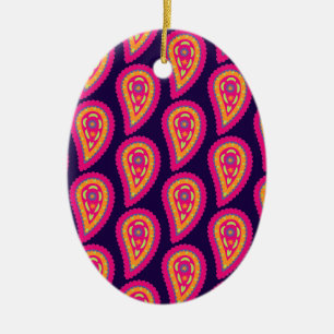 Adorno De Cerámica Paisley Colorido