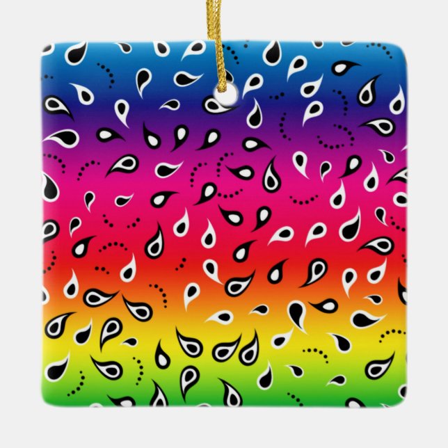 Adorno De Cerámica Paisley Rainbow (Anverso)