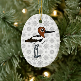 Adorno De Cerámica Pájaro aguacate cute Personalizado de cuello rojo