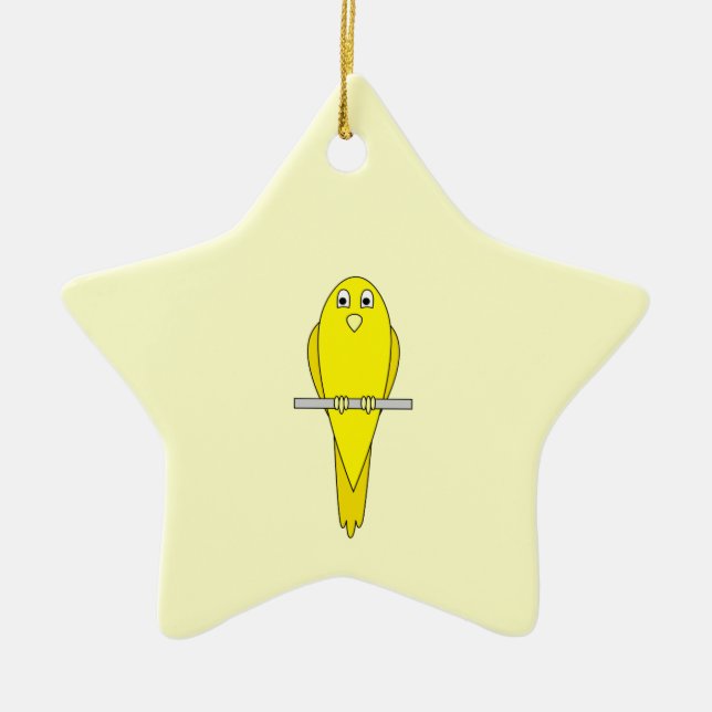 Adorno De Cerámica Pájaro amarillo. Canario (Frente)
