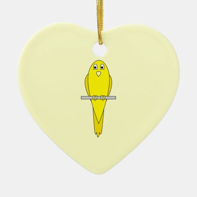 Adorno De Cerámica Pájaro amarillo. Canario (Frente)