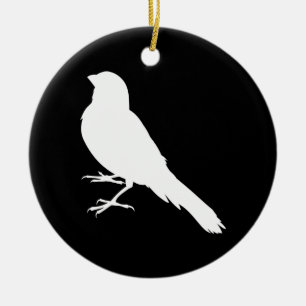 Adorno De Cerámica Pájaro Canario de Pie