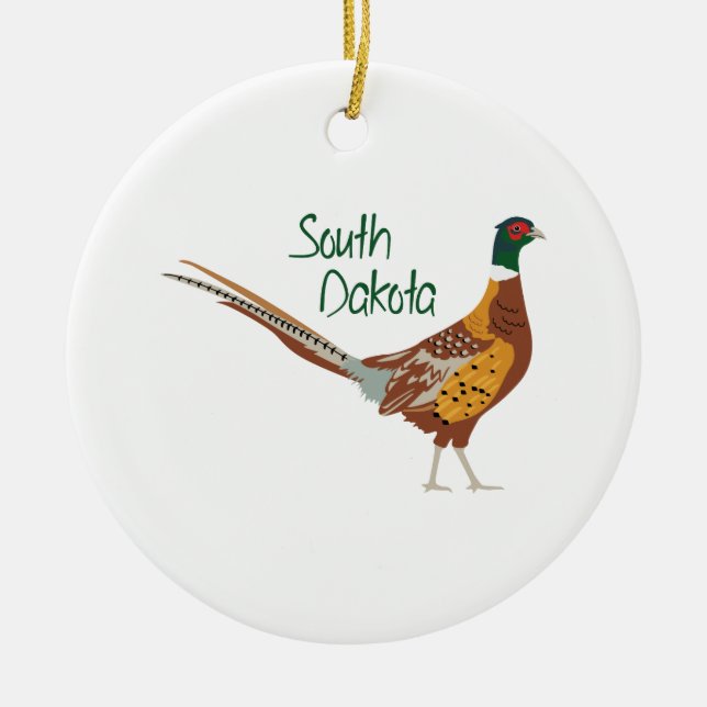Adorno De Cerámica Pájaro de Dakota del Sur (Frente)