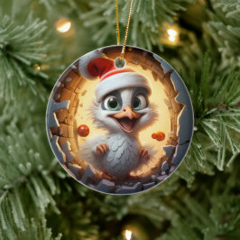Adorno De Cerámica Pájaro de Navidad Personalizado 3D
