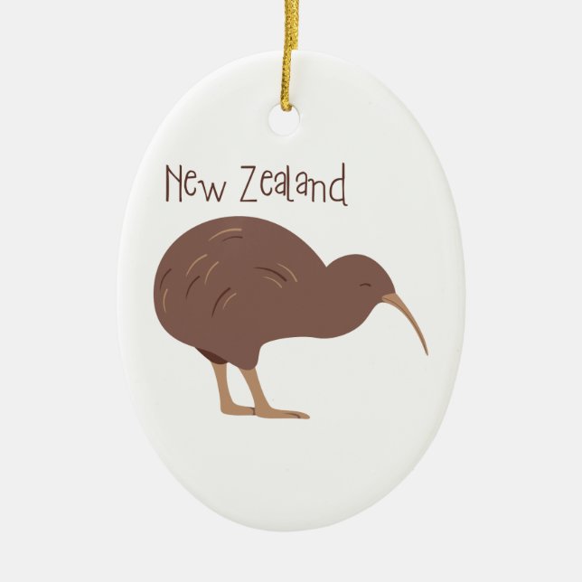 Adorno De Cerámica Pájaro de Nueva Zelanda del kiwi (Frente)