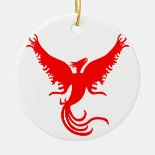 Adorno De Cerámica Pájaro fénix mítico.