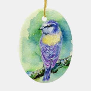 Adorno De Cerámica Pájaro morado